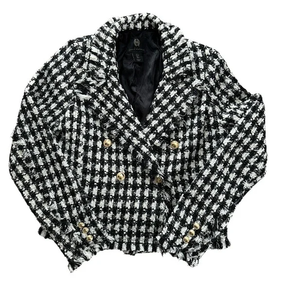 House of Harlow 1960 Houndstooth Tweed Blazer - Size Small - Picture 2 of 11